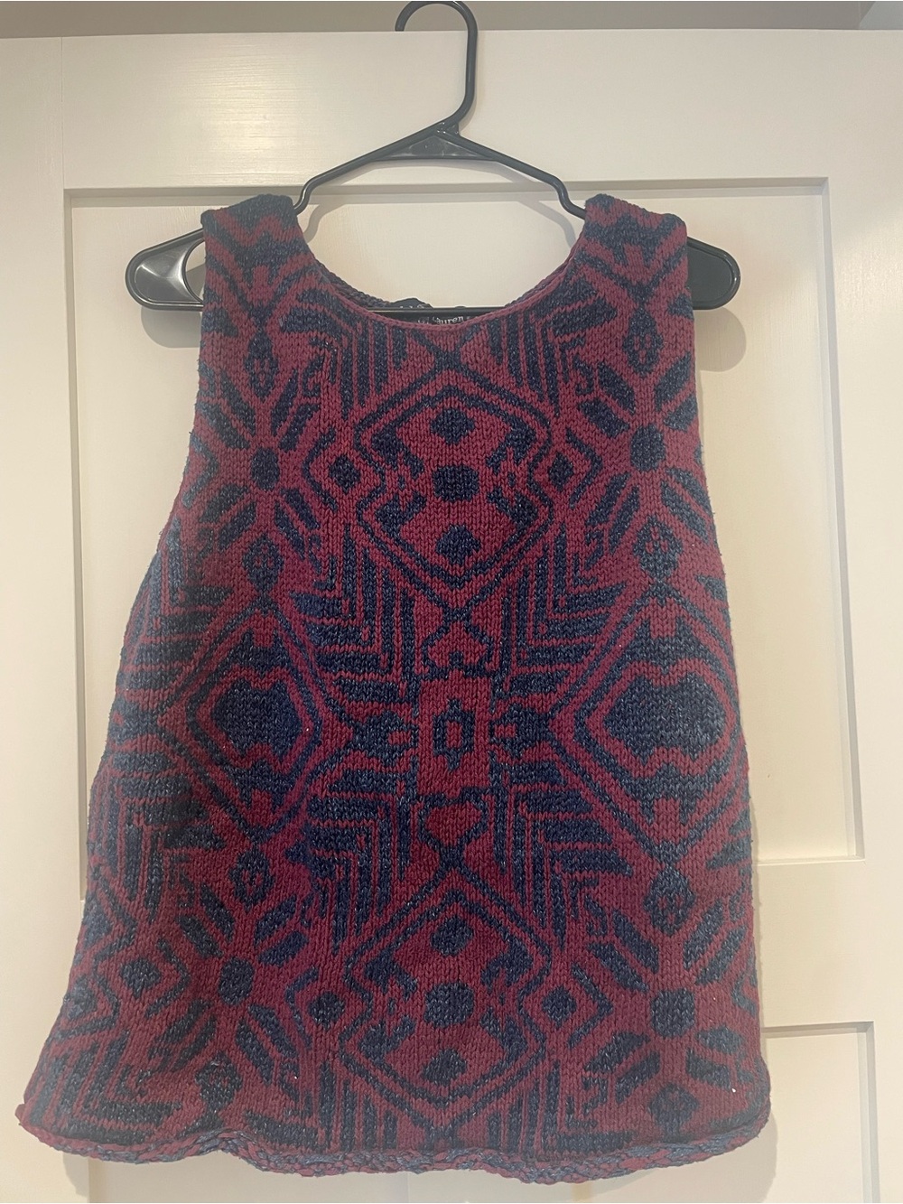 Ralph Lauren Burgundy and Navy Knit Tank Top